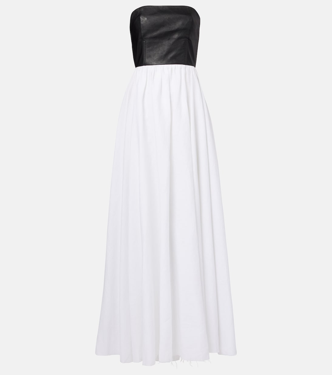 Neferu leather-trimmed linen maxi dress | Gabriela Hearst