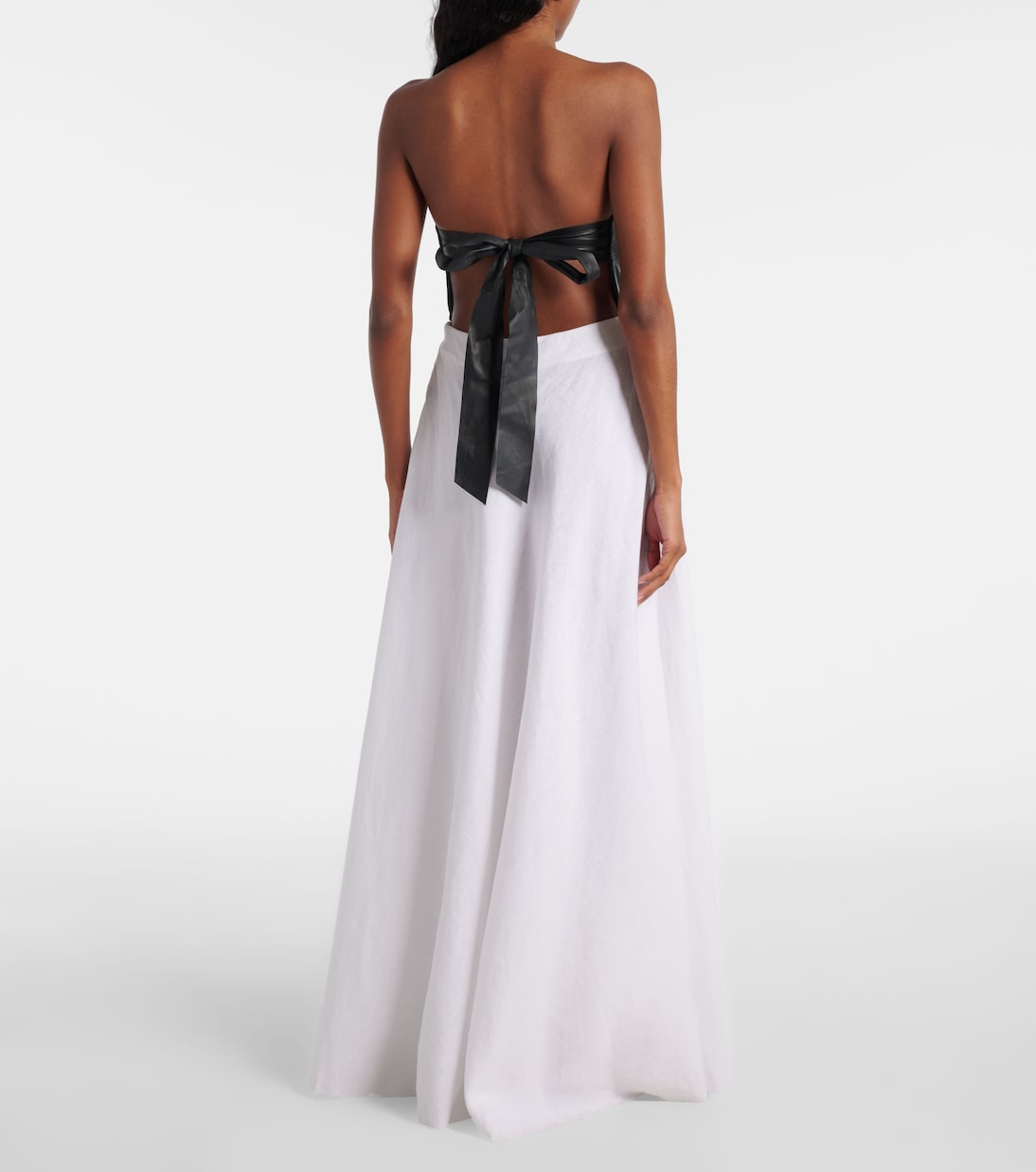 Neferu leather-trimmed linen maxi dress | Gabriela Hearst