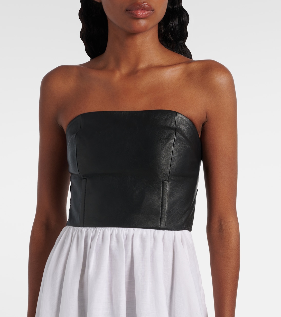 Neferu leather-trimmed linen maxi dress | Gabriela Hearst