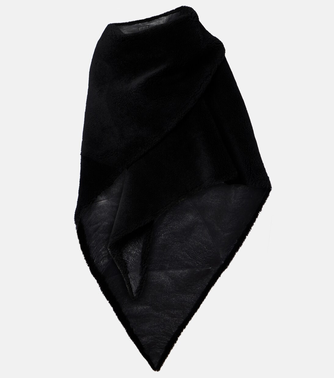 Shearling-trimmed leather scarf | Balenciaga