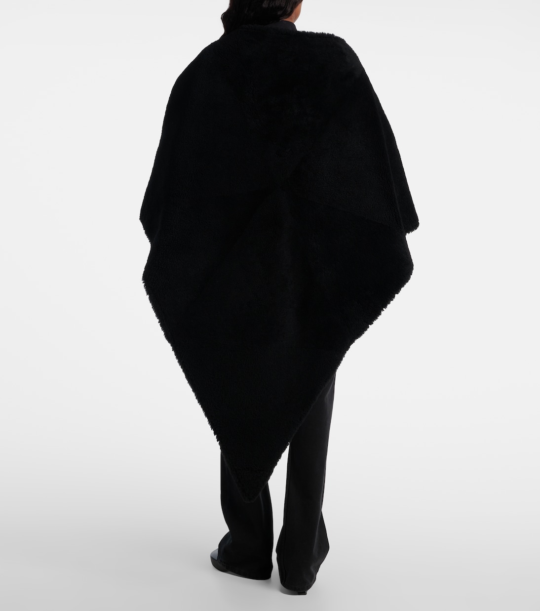 Shearling-trimmed leather scarf | Balenciaga