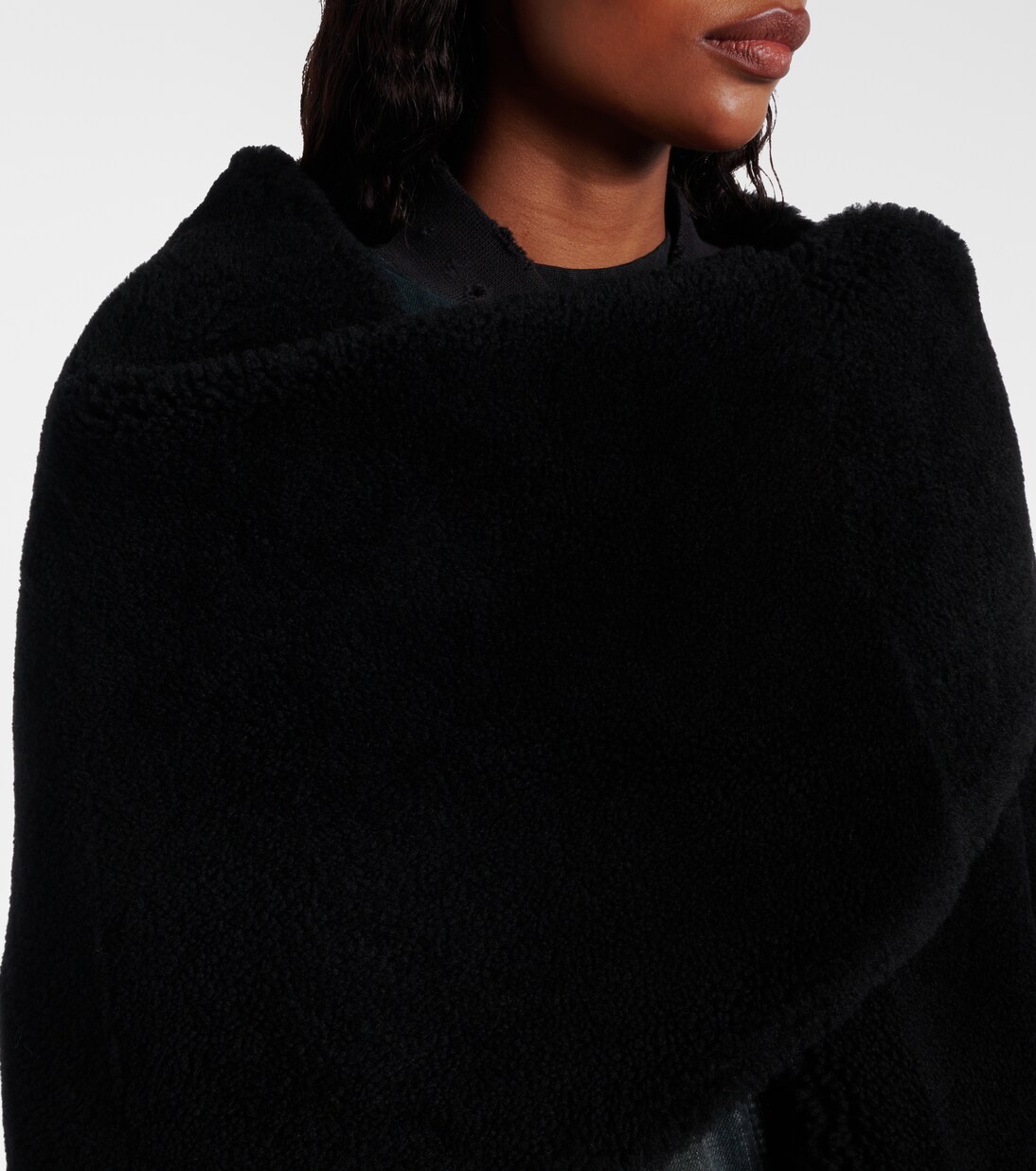 Shearling-trimmed leather scarf | Balenciaga