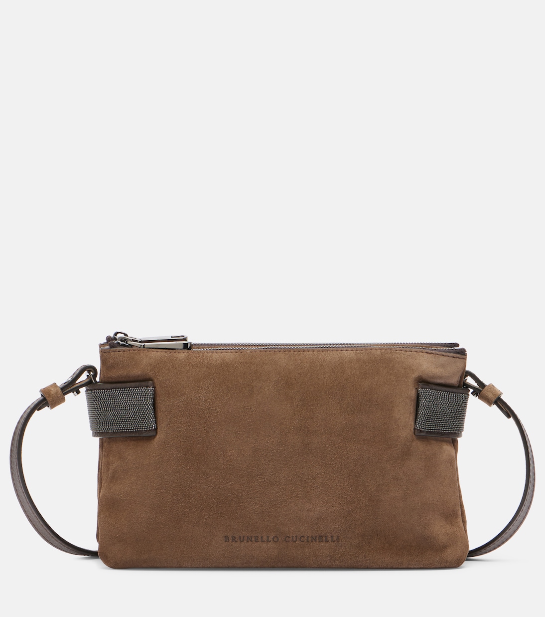 Essence Monili Small suede shoulder bag | Brunello Cucinelli