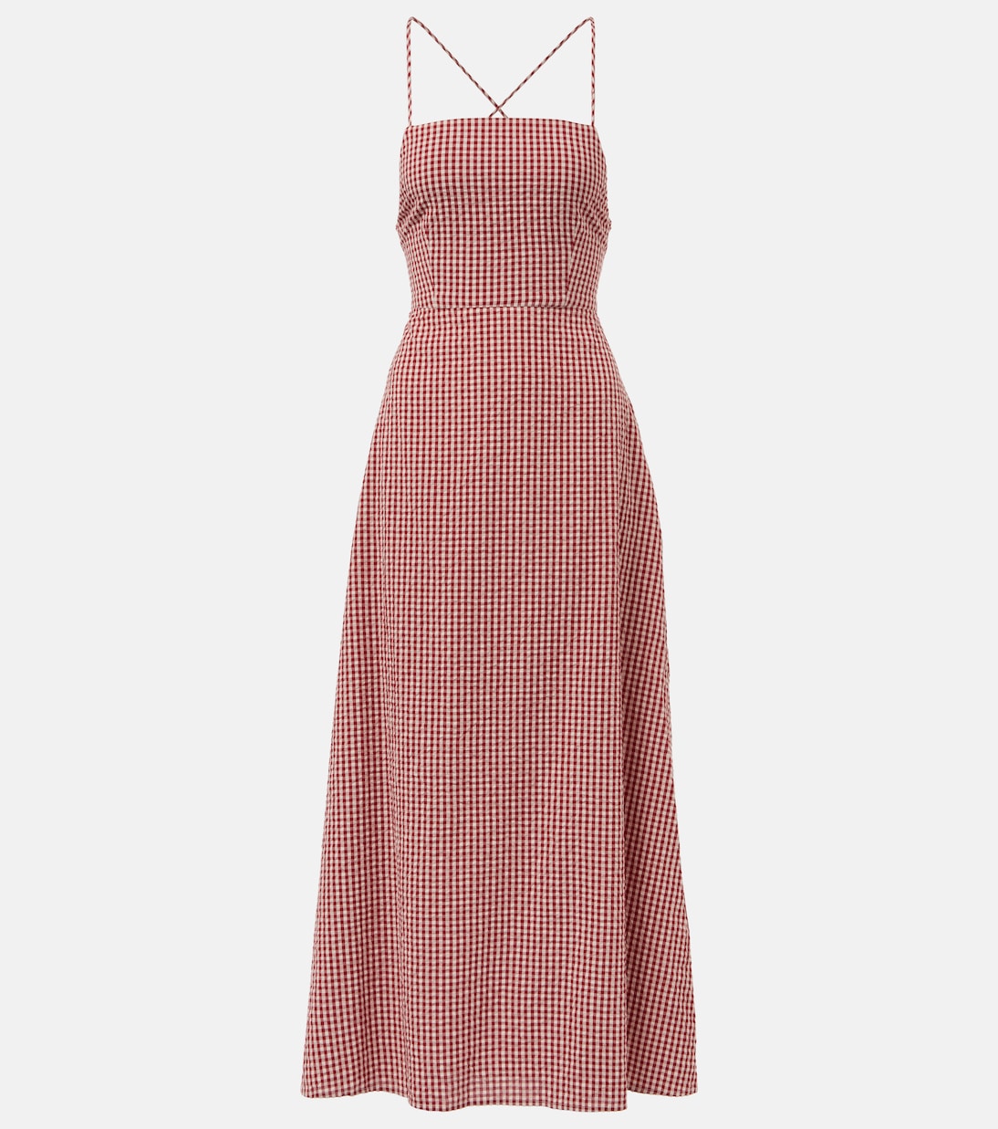 Lori gingham cotton maxi dress | Posse