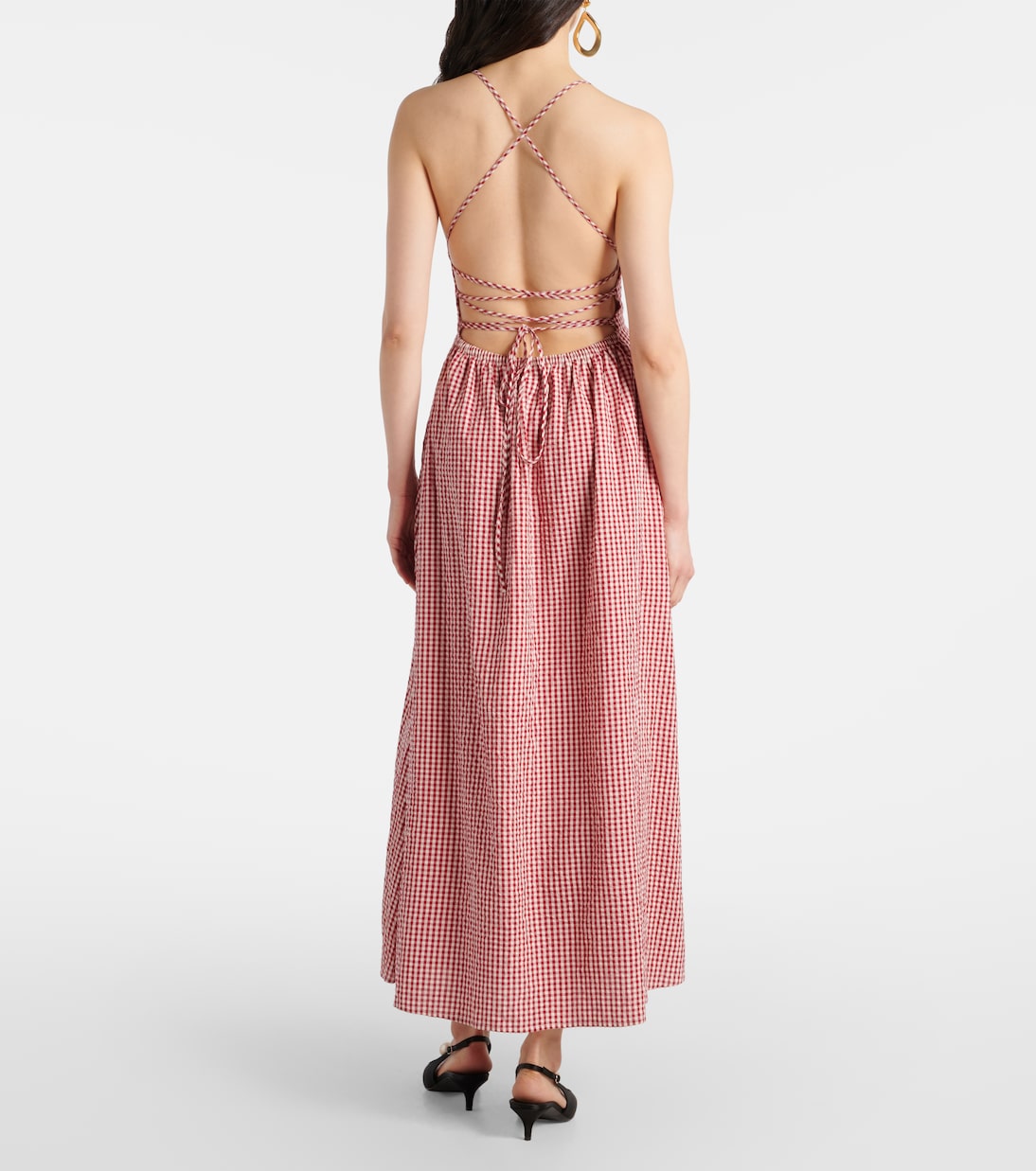 Lori gingham cotton maxi dress | Posse