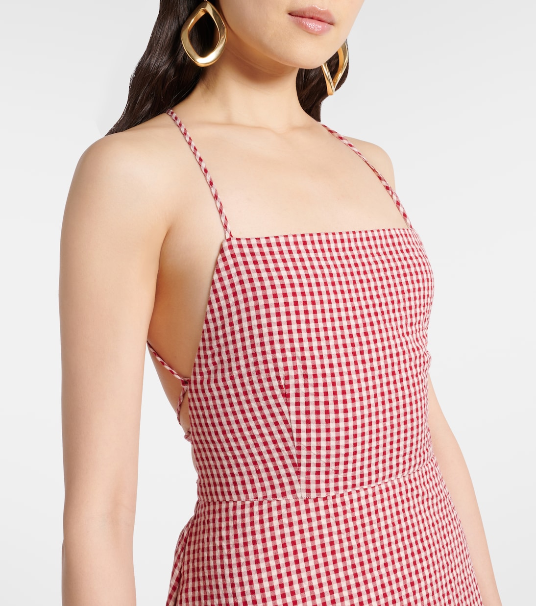 Lori gingham cotton maxi dress | Posse