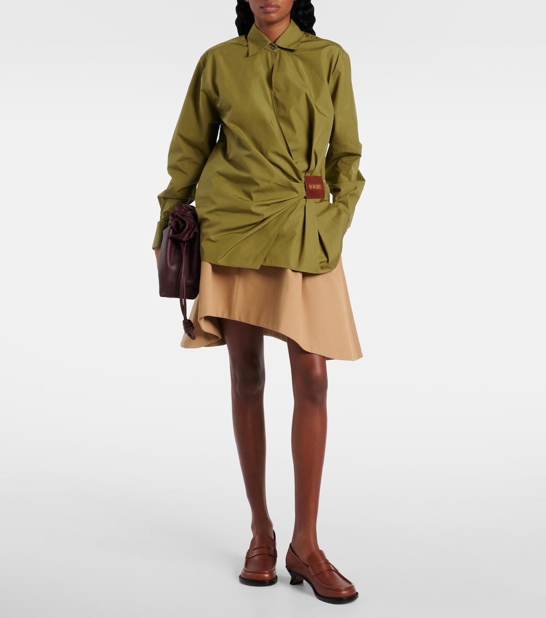 Minifalda asimétrica de algodón y seda | Loewe
