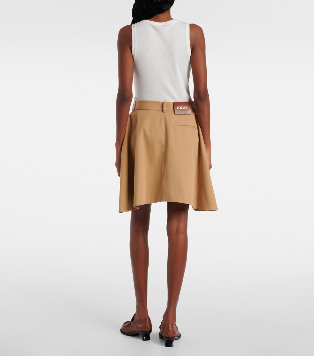 Minifalda asimétrica de algodón y seda | Loewe