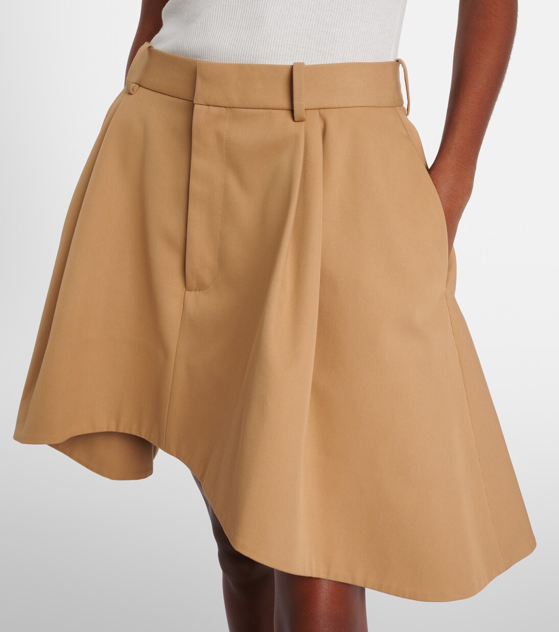 Minifalda asimétrica de algodón y seda | Loewe