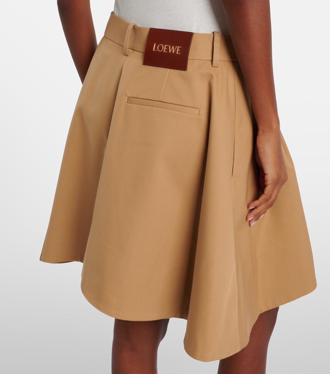 Minifalda asimétrica de algodón y seda | Loewe