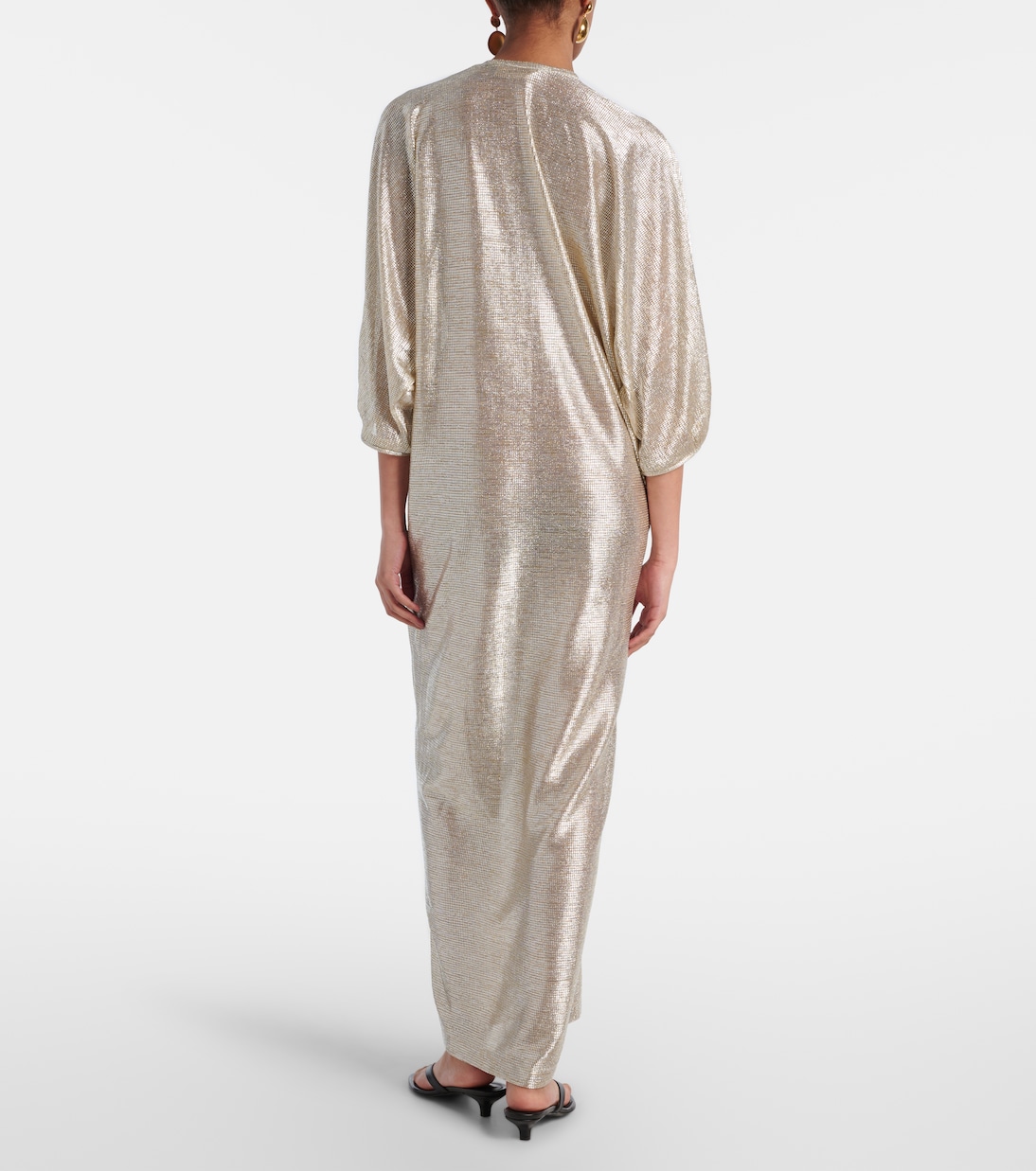 Gathered lamé kaftan | Adriana Degreas