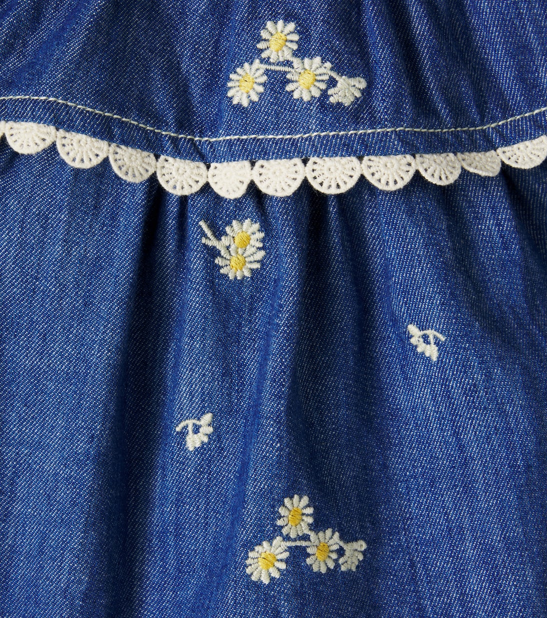 Lucky embroidered denim tank top | Zimmermann Kids
