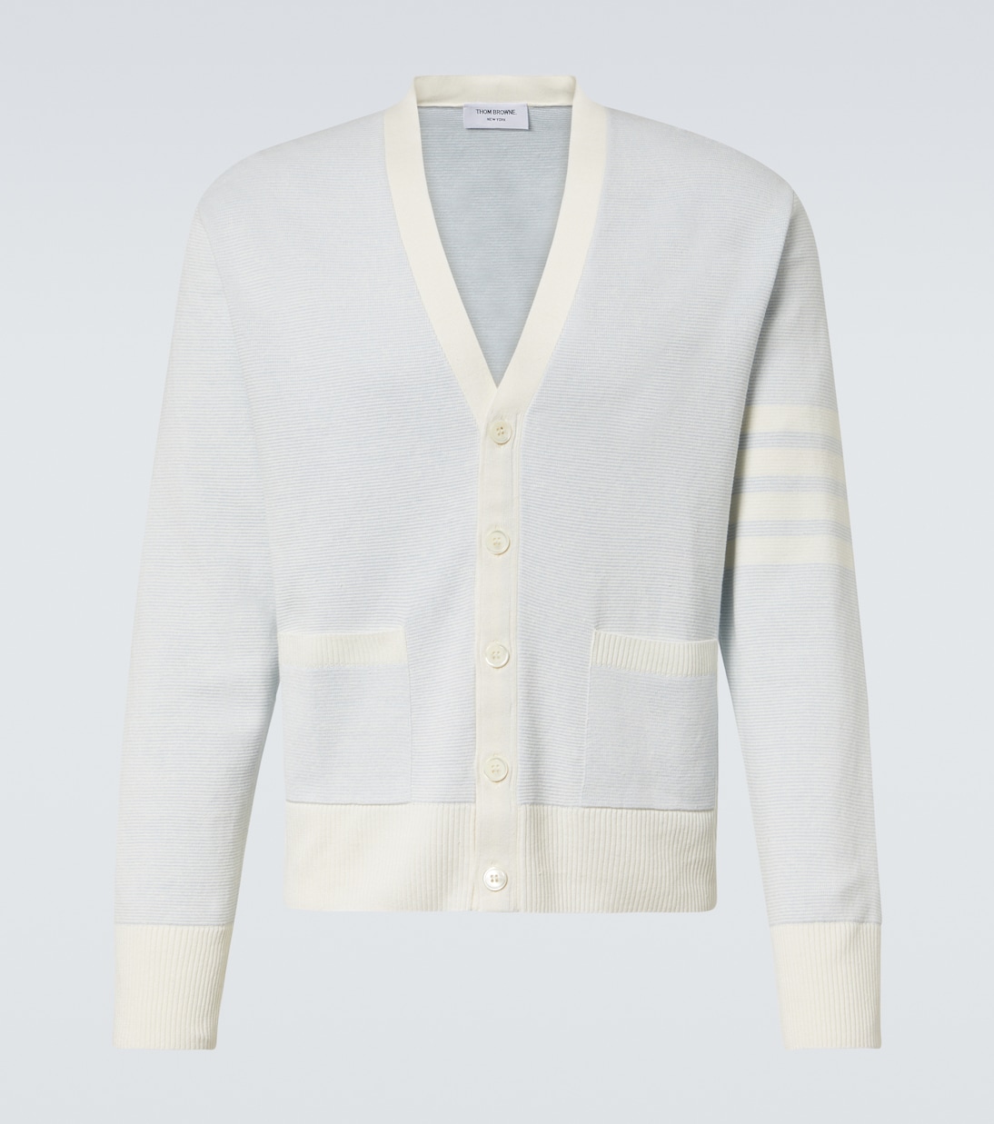Cardigan 4-Bar aus Leinen und Baumwolle | Thom Browne