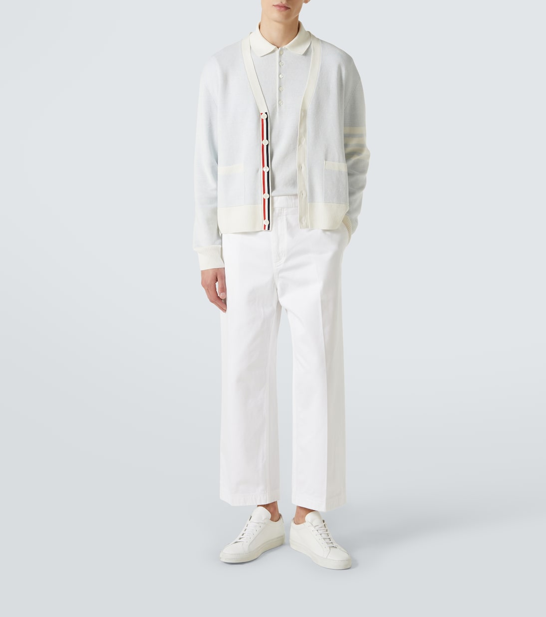 Cardigan 4-Bar aus Leinen und Baumwolle | Thom Browne