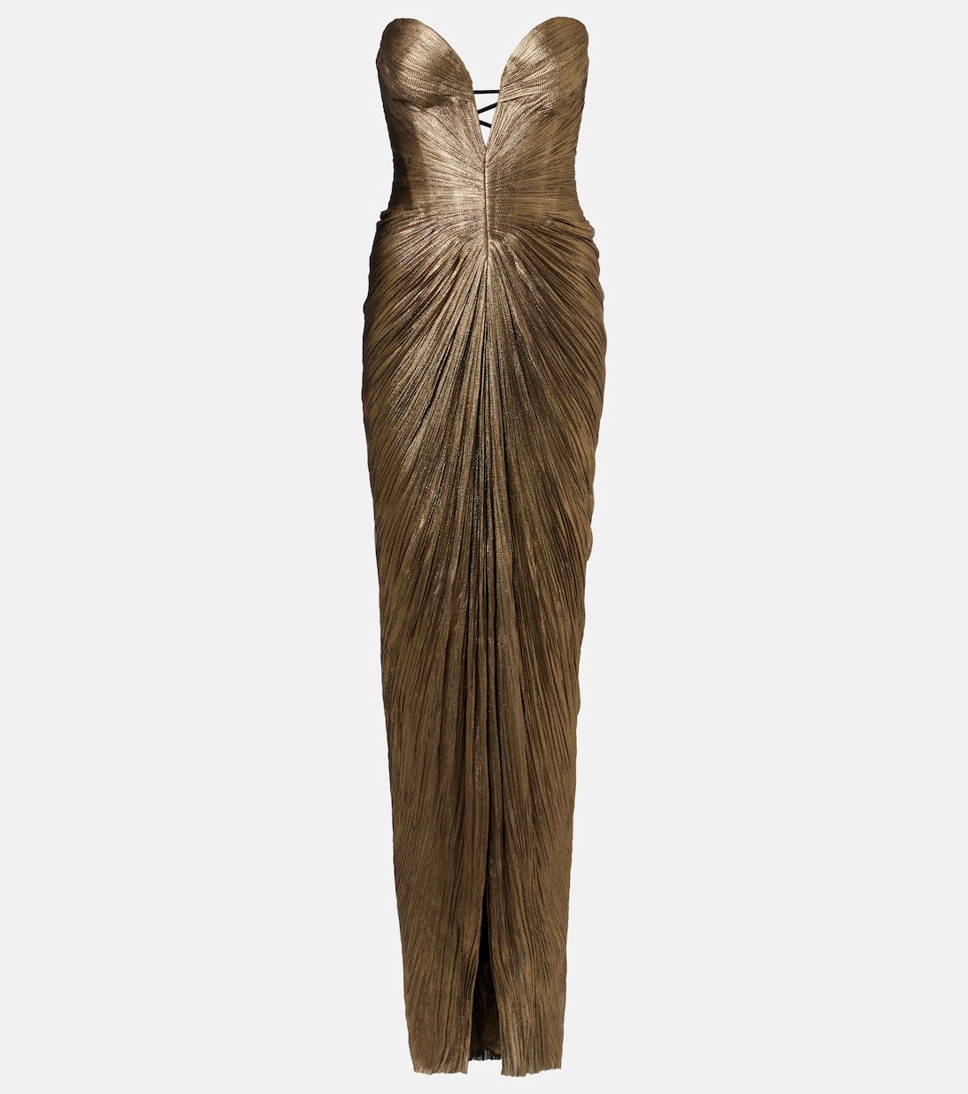 Alessandra gathered silk bustier gown | Maria Lucia Hohan