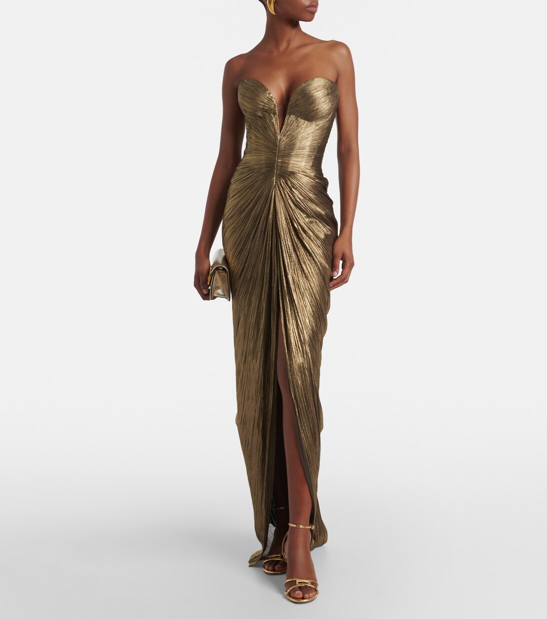 Alessandra gathered silk bustier gown | Maria Lucia Hohan