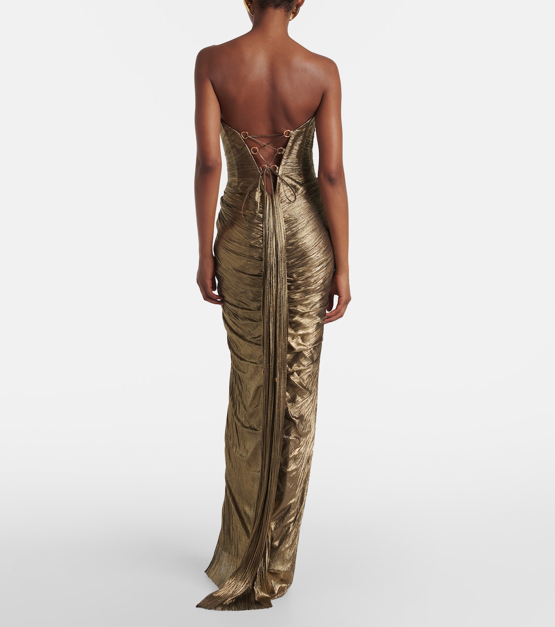 Alessandra gathered silk bustier gown | Maria Lucia Hohan