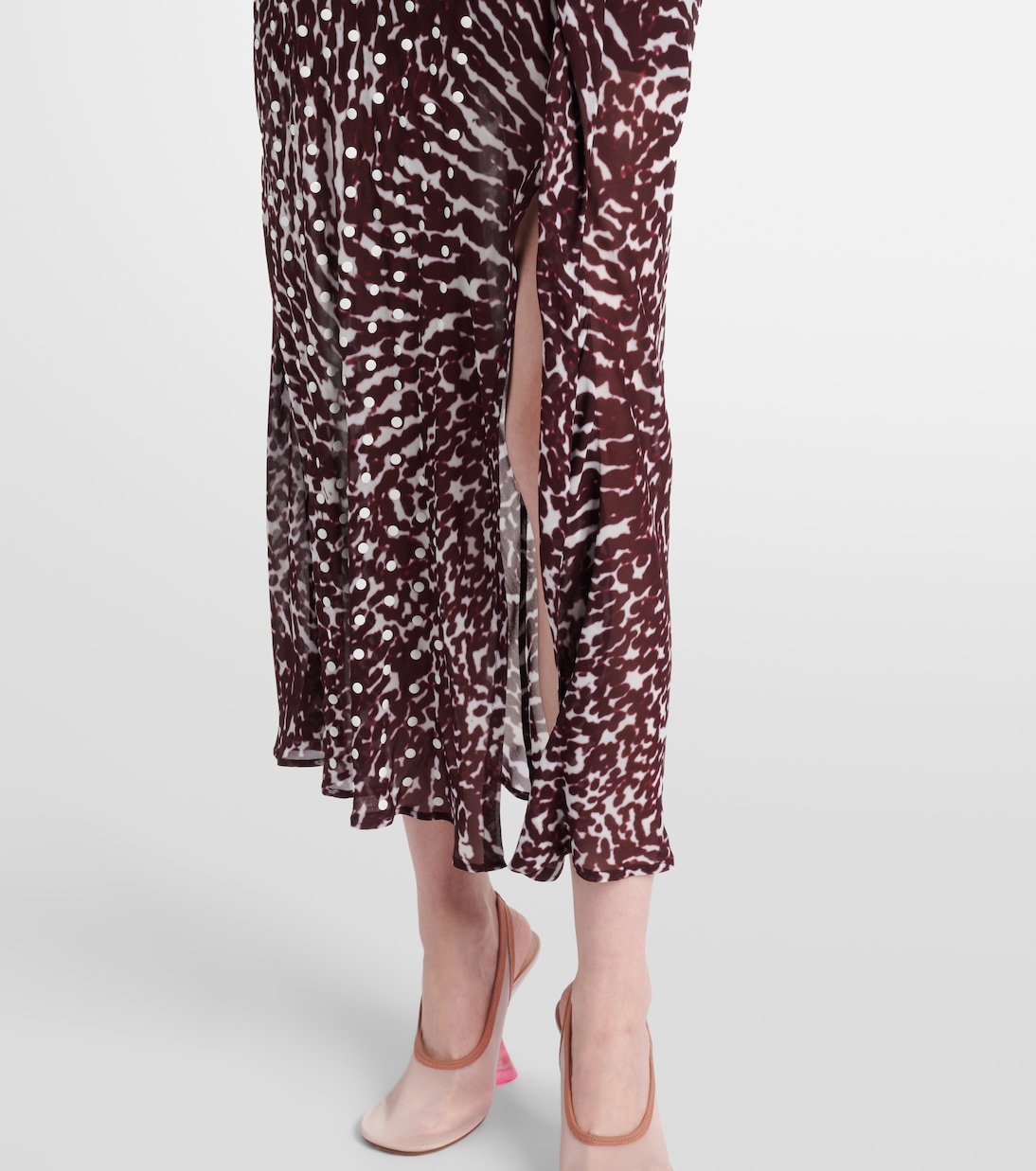 Abito midi monospalla drappeggiato con stampa | Dries Van Noten