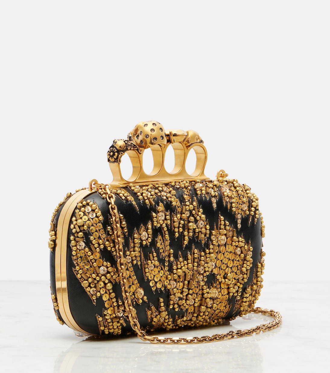 Verzierte Clutch Knuckle Small aus Leder | McQueen