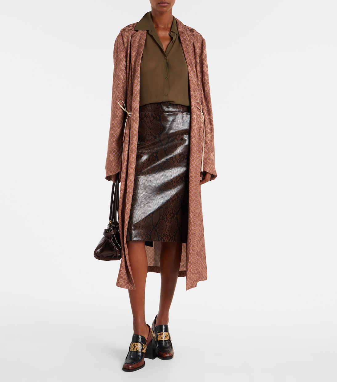 Tylor 95 snake-effect leather loafer pumps | Jimmy Choo