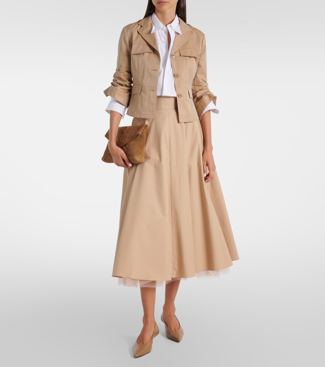 Jupe midi Light Touch en coton et tulle  | Dorothee Schumacher