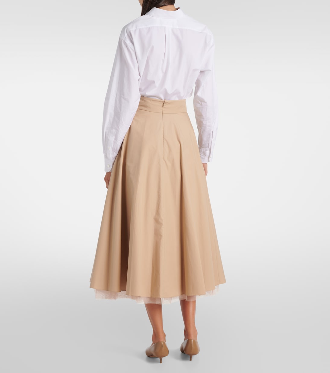 Jupe midi Light Touch en coton et tulle  | Dorothee Schumacher