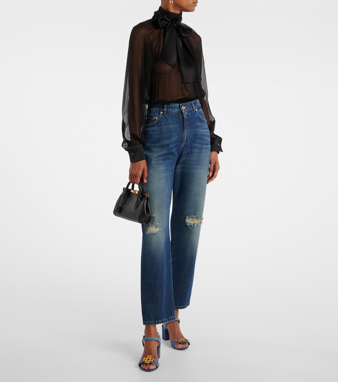 Verzierte Sandalen 60 aus Denim | Dolce&Gabbana