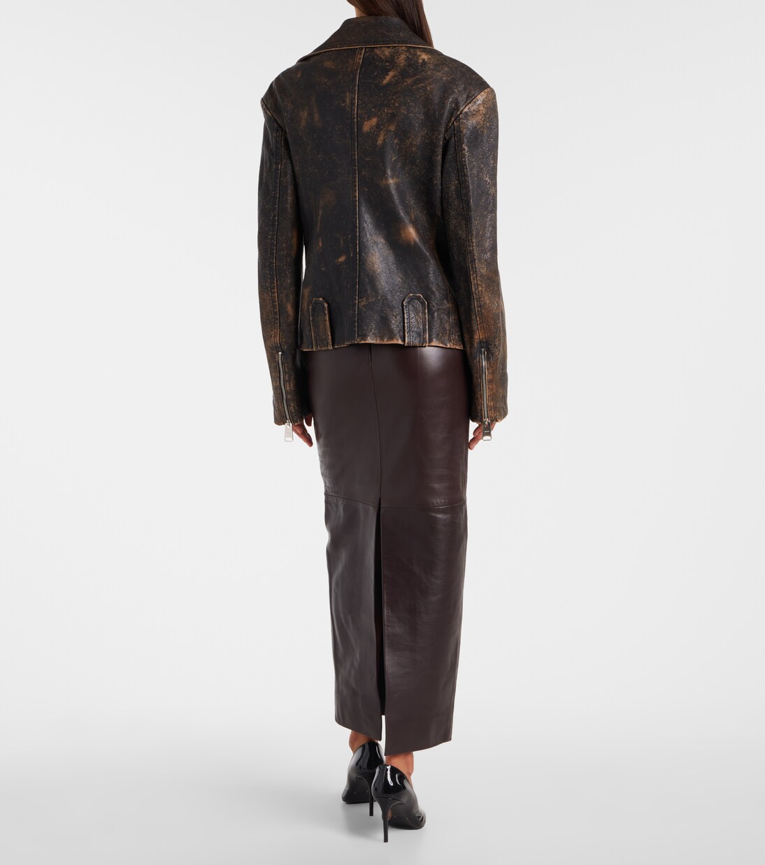 Giacca biker Catalina in pelle distressed | Khaite