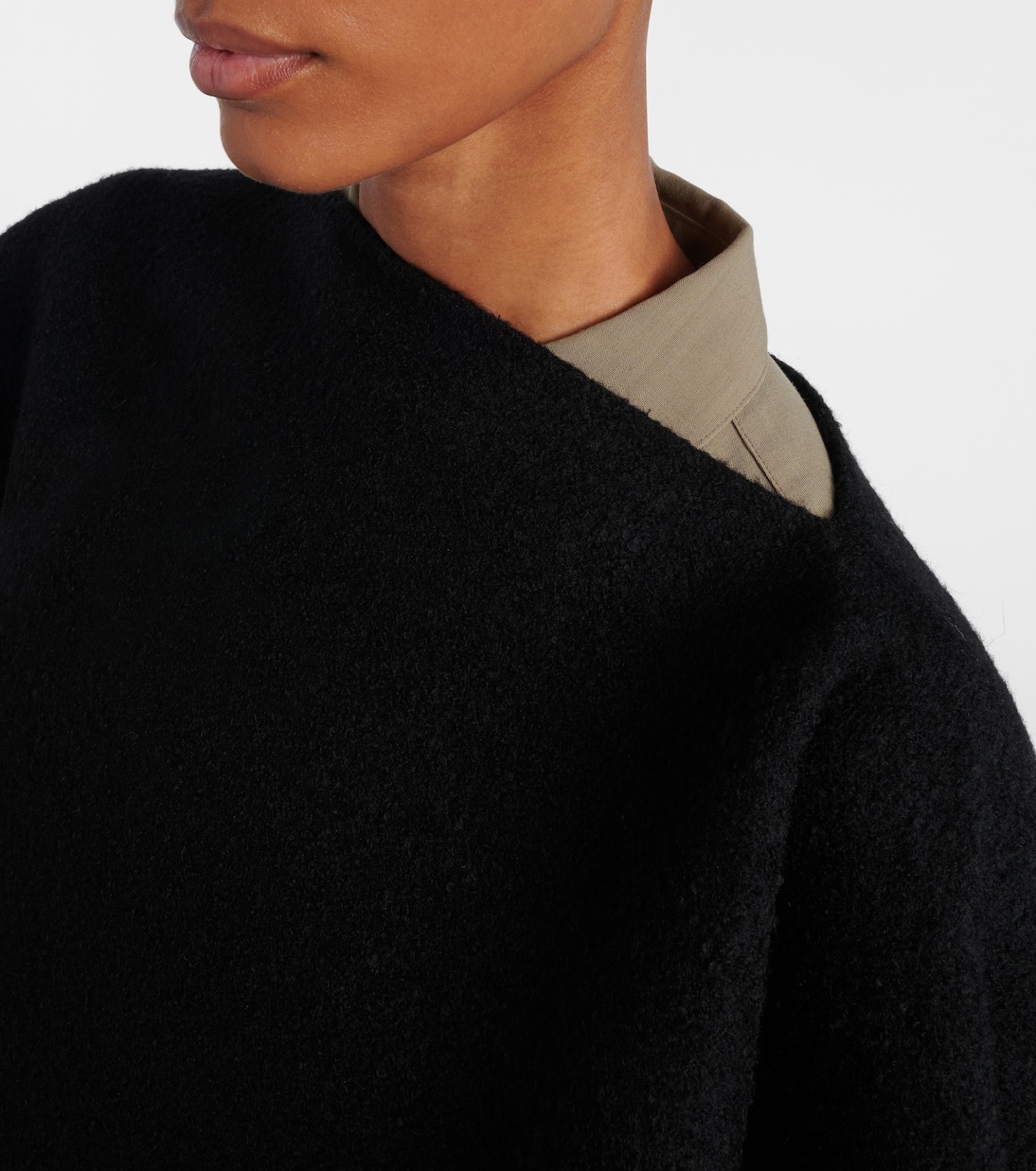 Fringed wool-blend poncho | Toteme