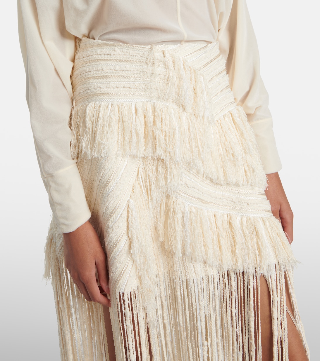 Fringed maxi skirt | Xu Zhi