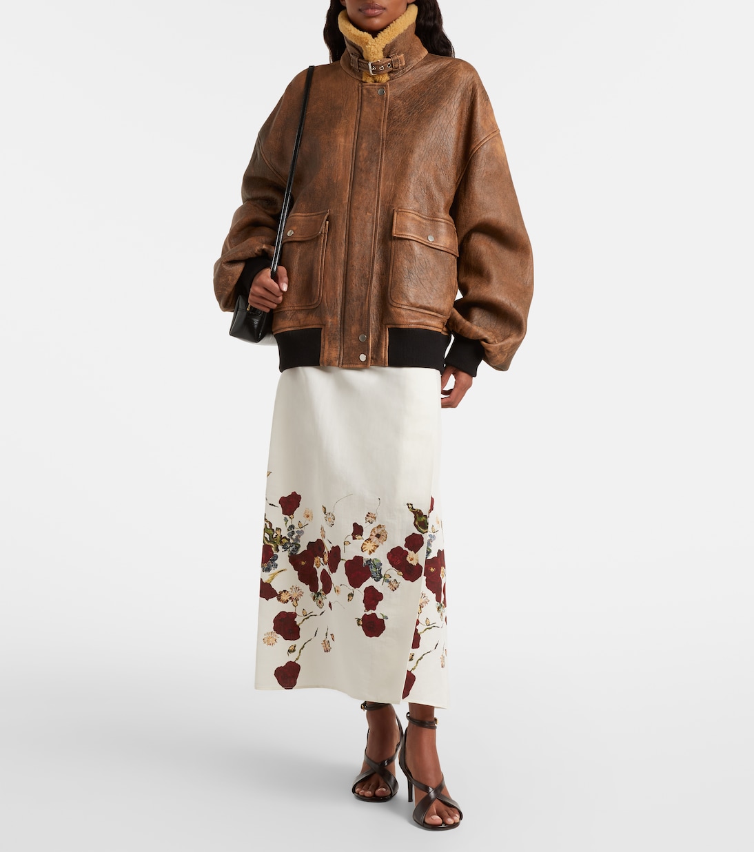 Demi floral silk and cotton midi skirt | Khaite