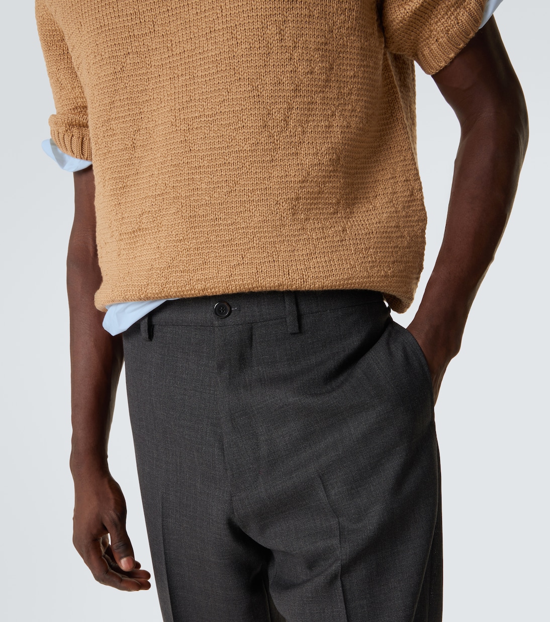 Virgin wool slim pants | Prada