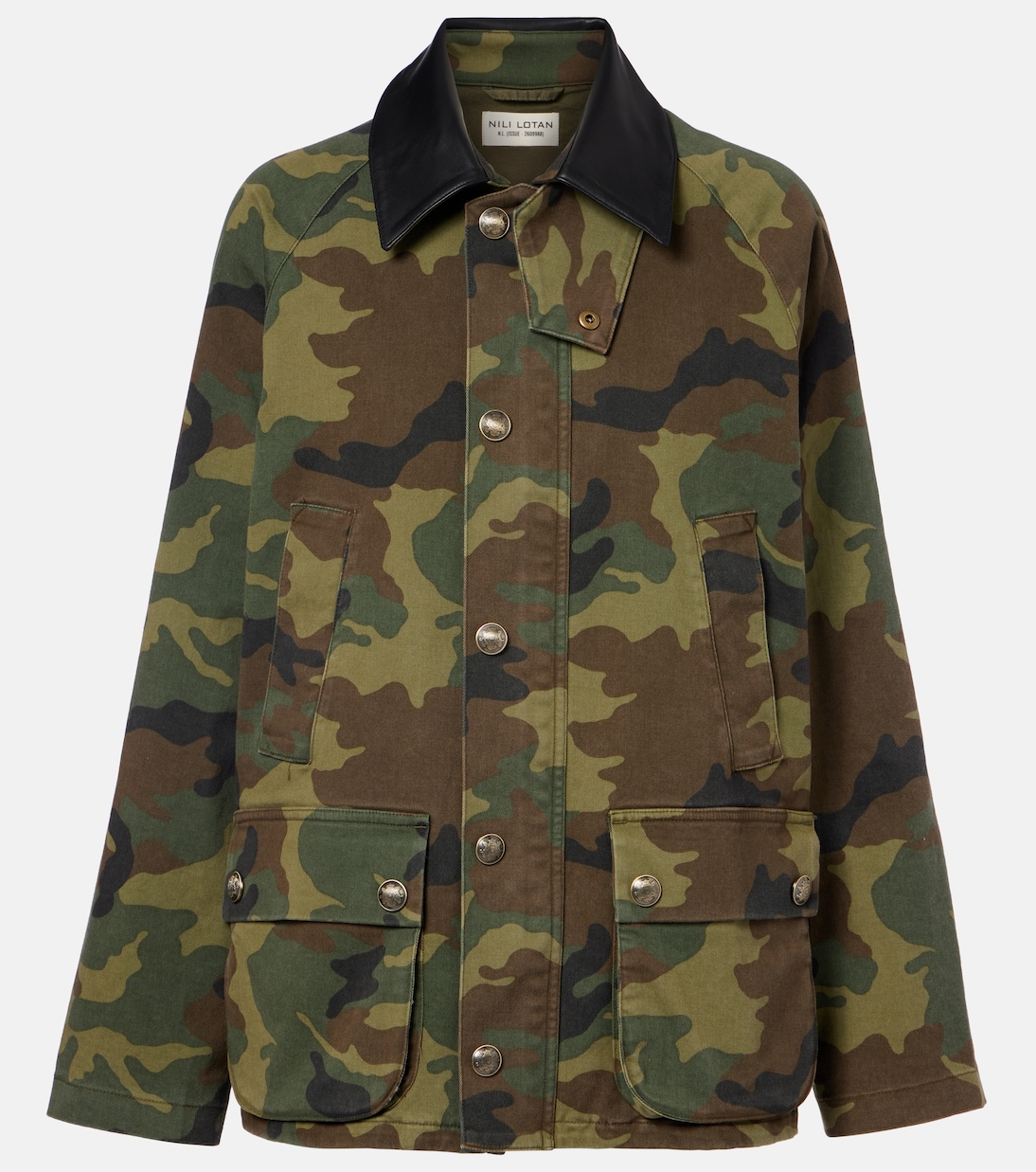 Andrew camouflage leather-trimmed cotton jacket | Nili Lotan