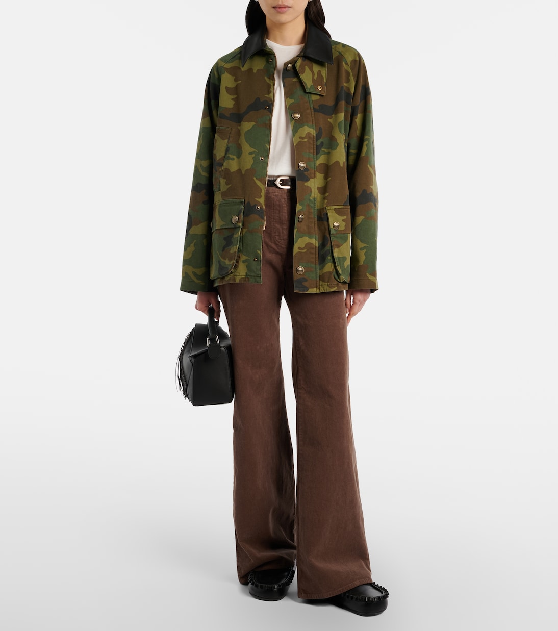 Andrew camouflage leather-trimmed cotton jacket | Nili Lotan