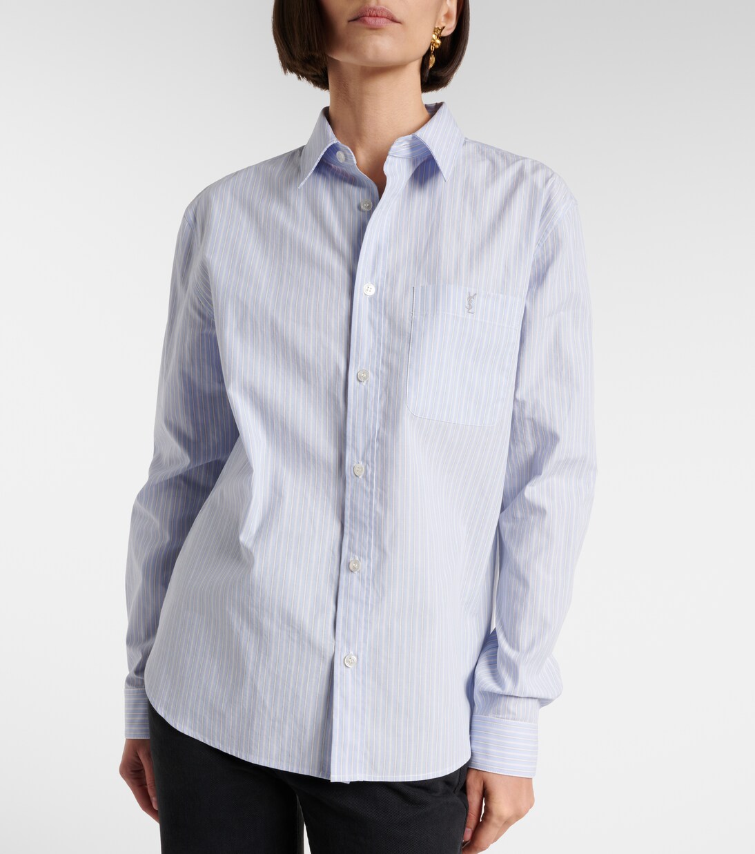 Striped cotton poplin shirt | Saint Laurent