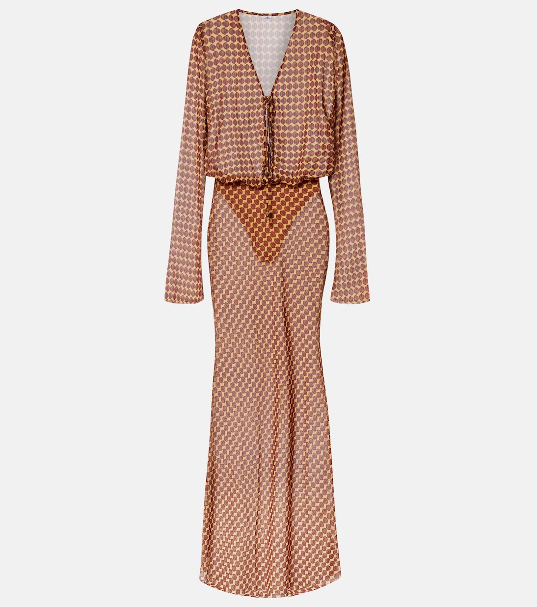 Nema printed sheer maxi dress | Bananhot