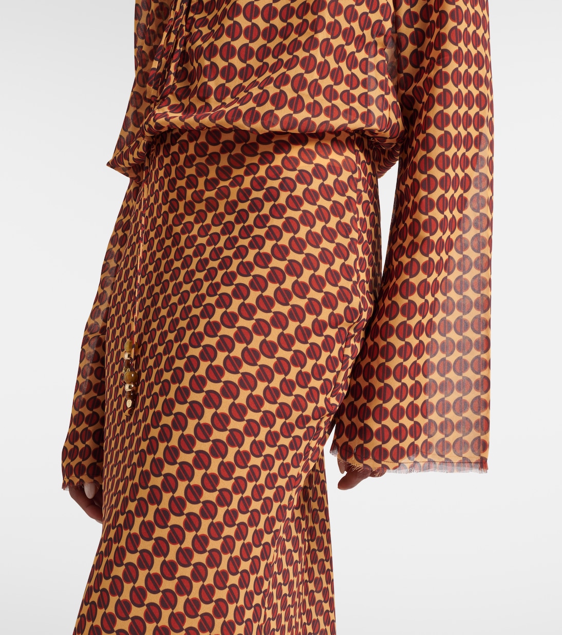 Nema printed sheer maxi dress | Bananhot