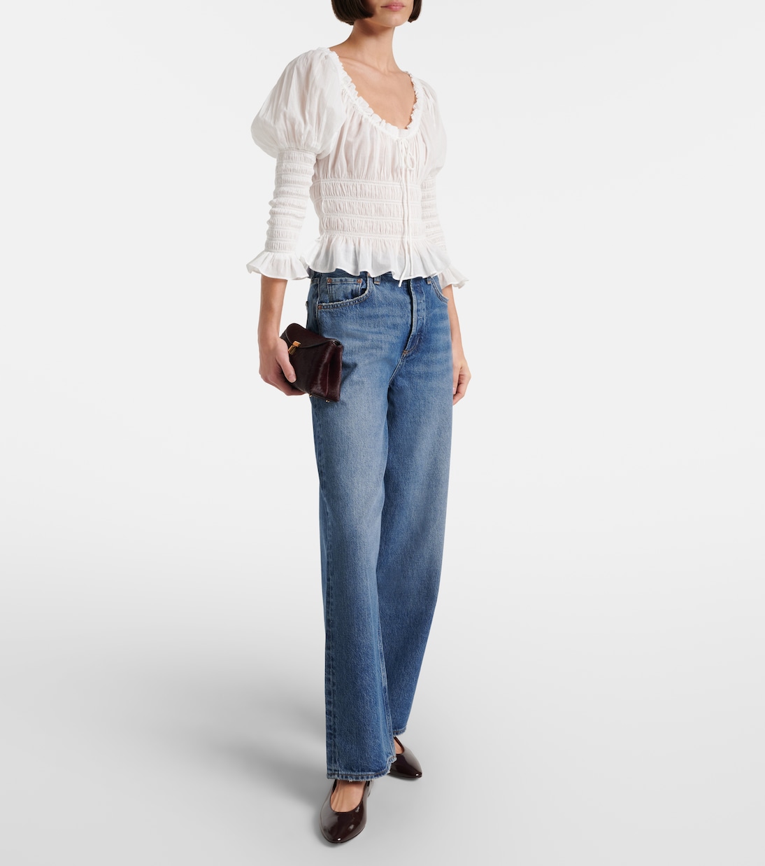 Baptisia shirred cotton voile top | Dôen