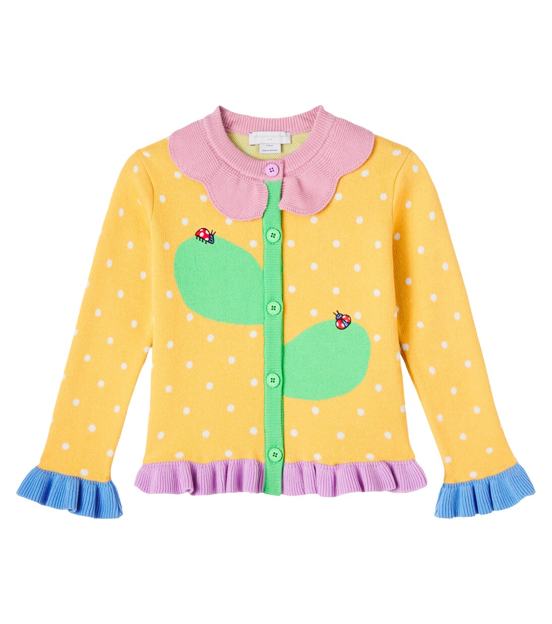 Polka-dot cotton jacquard cardigan | Stella McCartney Kids