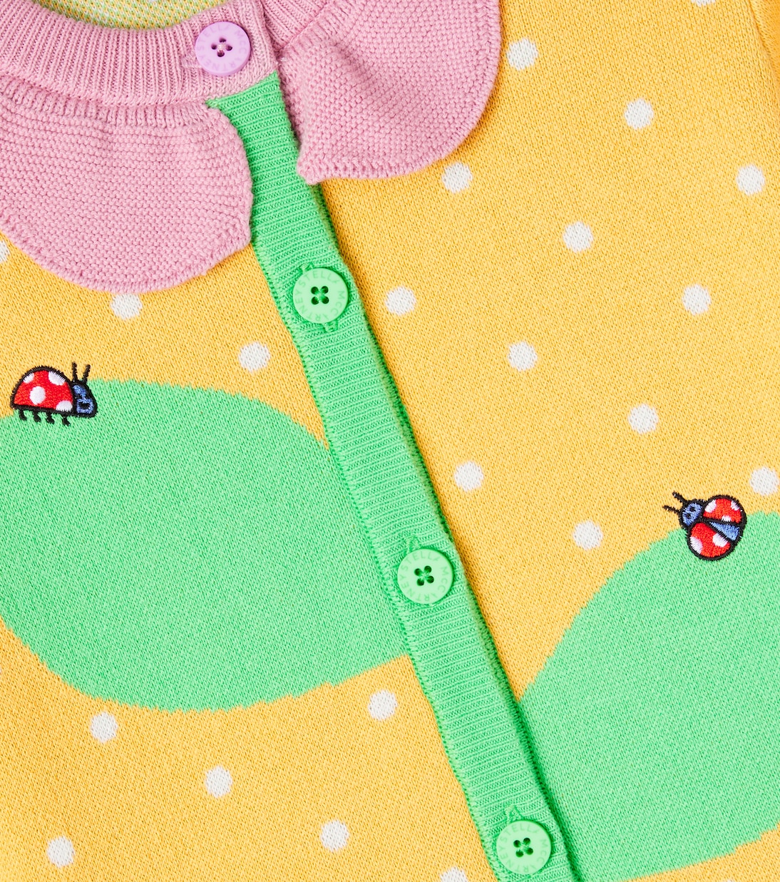 Polka-dot cotton jacquard cardigan | Stella McCartney Kids