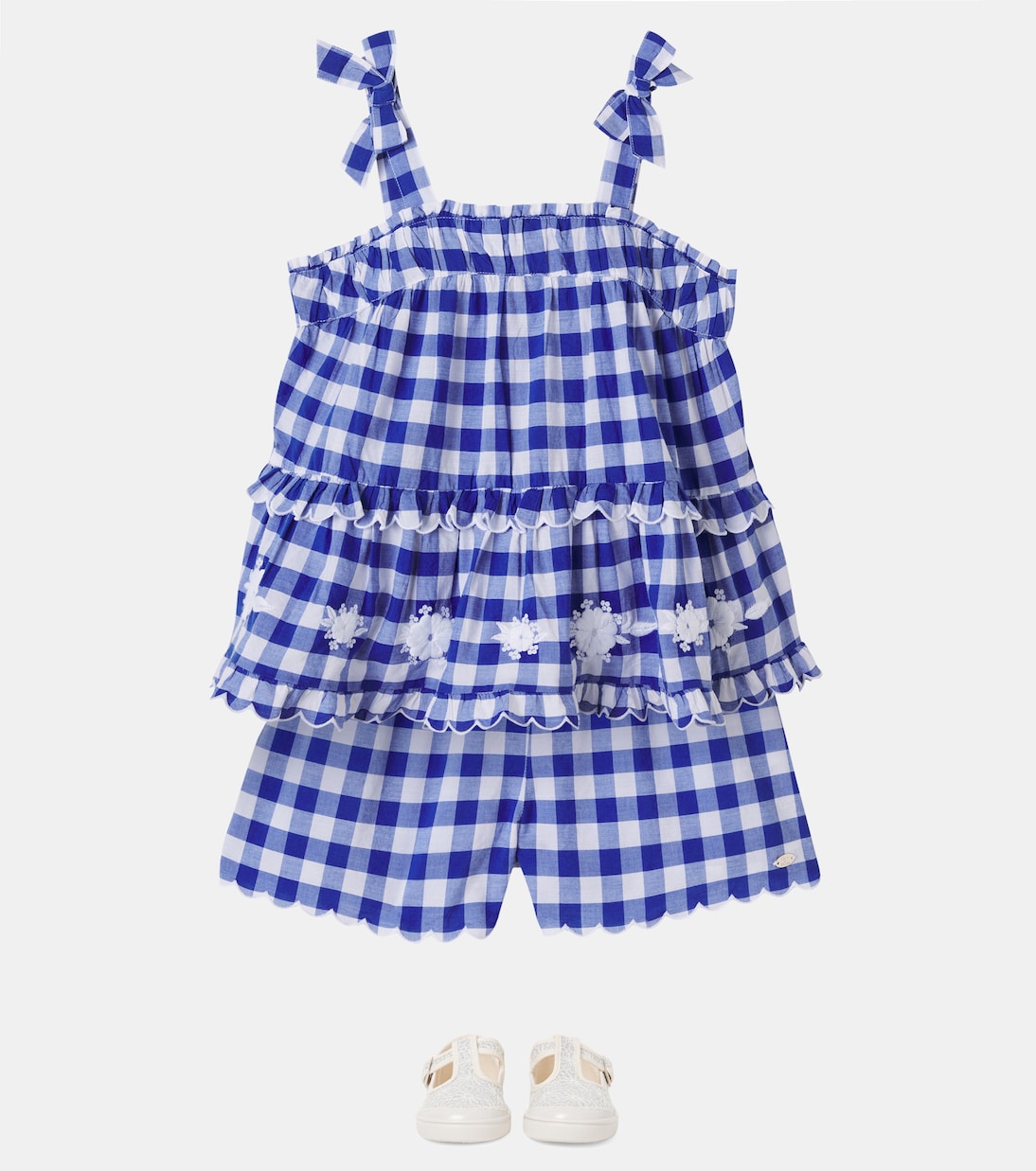 Gingham cotton top and shorts set | Tartine et Chocolat