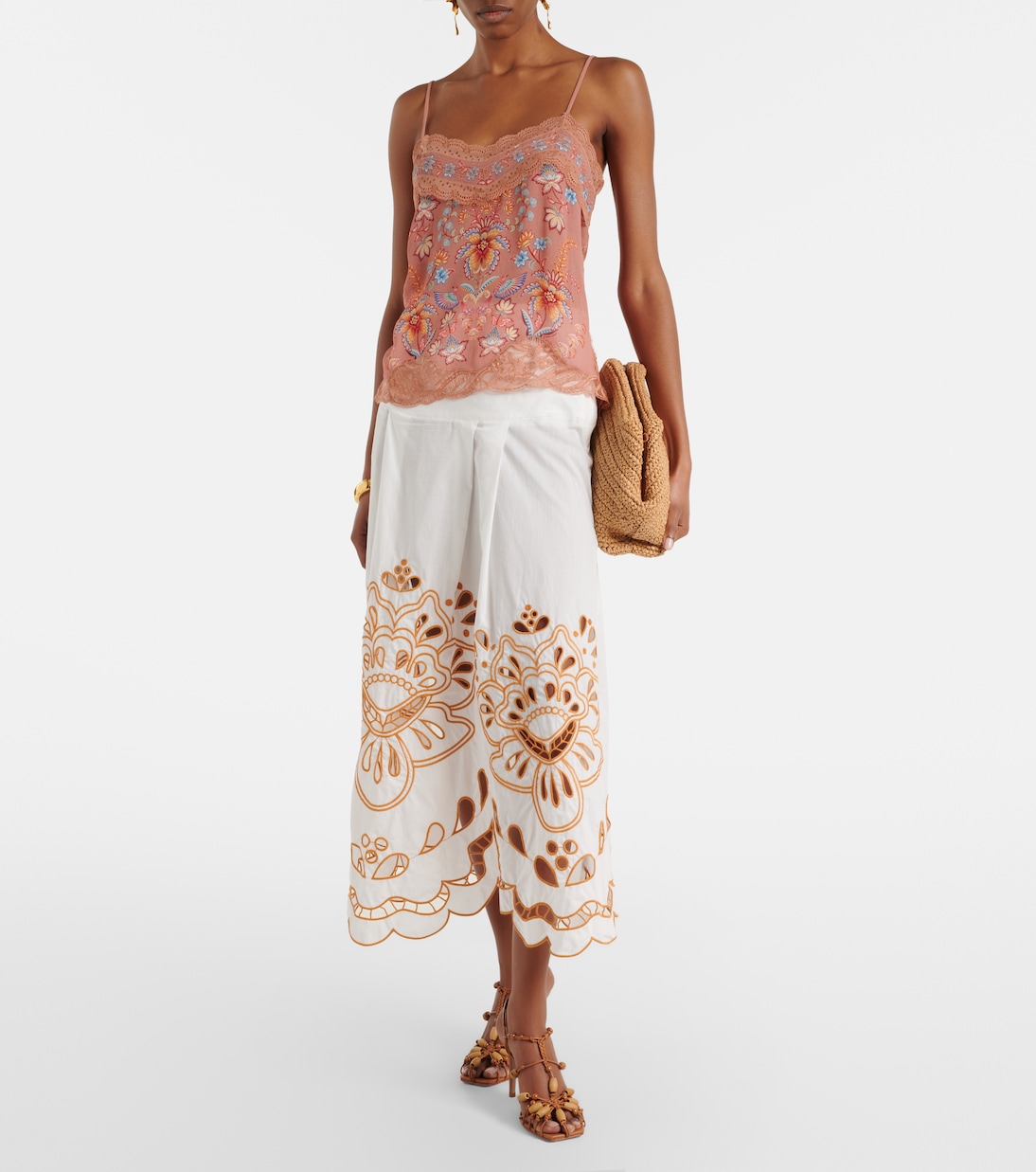 Bedrucktes Top mit Spitze | Farm Rio