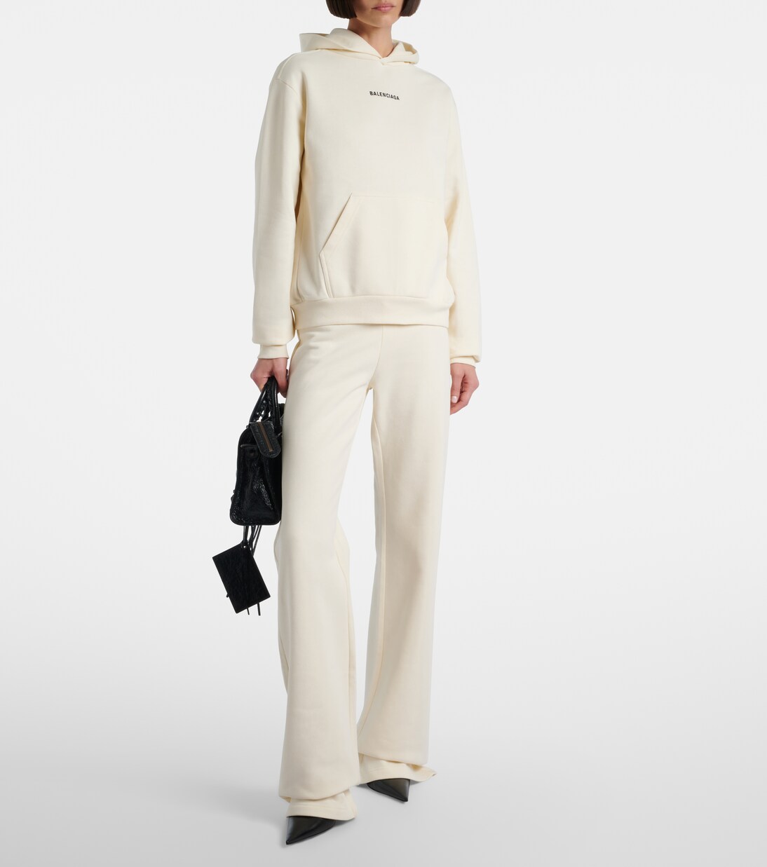 Logo cotton fleece hoodie | Balenciaga