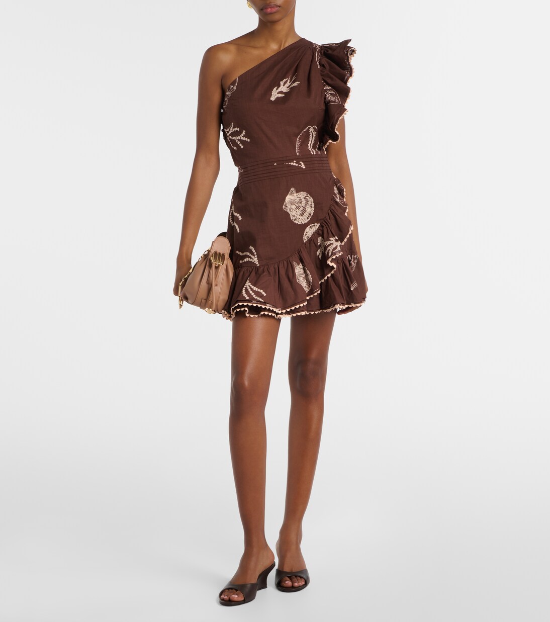 فستان قصير من القطن بكتف واحد Corinne | Poupette St Barth