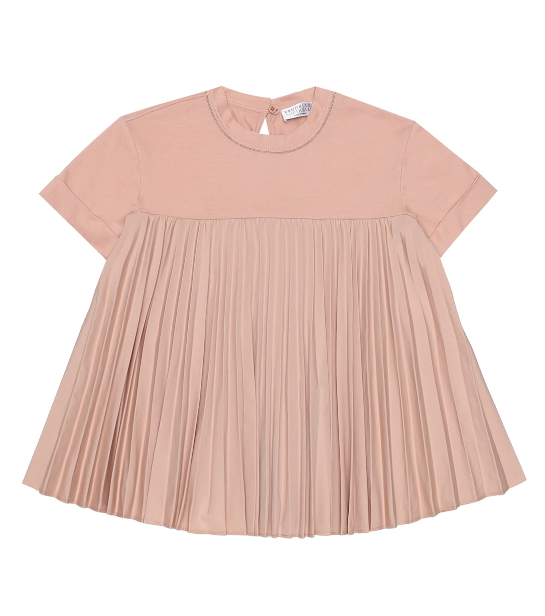 Camiseta de algodón plisada | Brunello Cucinelli Kids