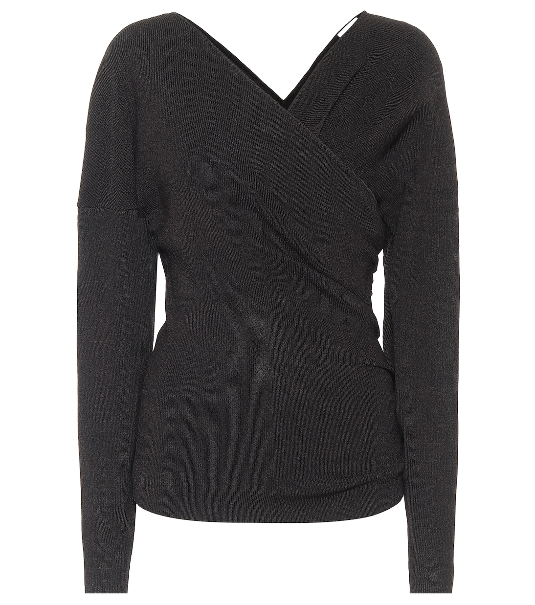 Mélange knit wrap top | Ganni