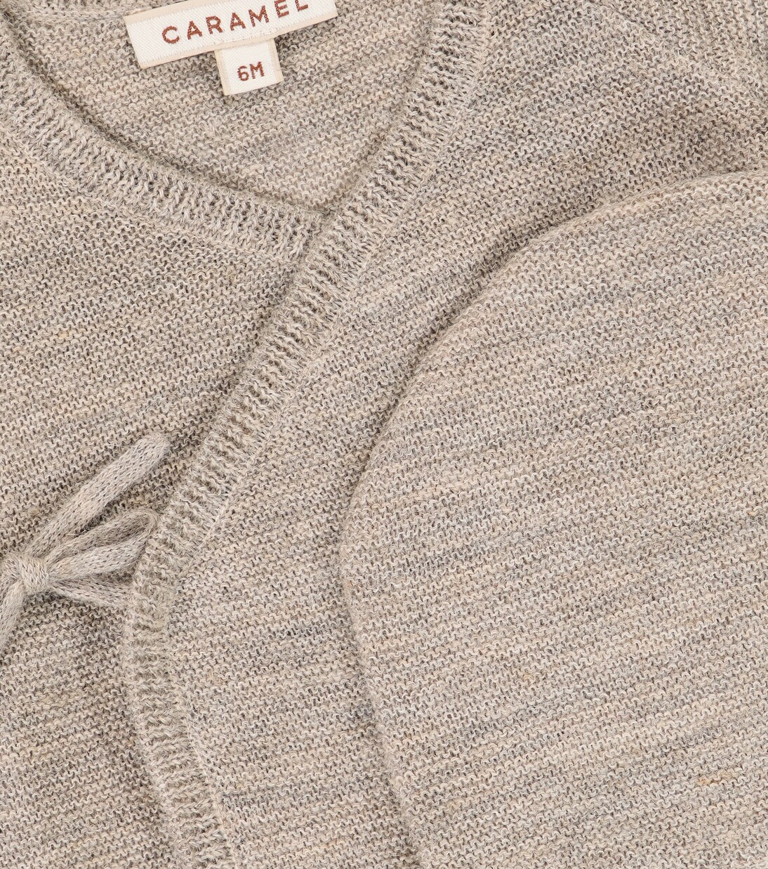 Bébé – Set Angelfish cardigan et bonnet en alpaga et lin | Caramel
