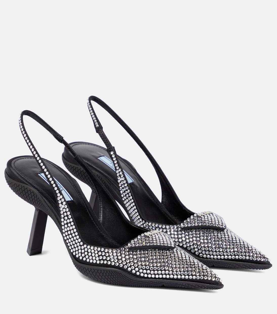 Verzierte Slingback-Pumps aus Leder | Prada