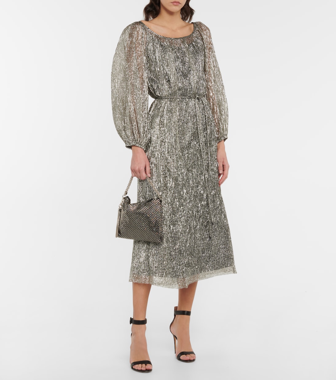 Lamé midi dress | Tory Burch