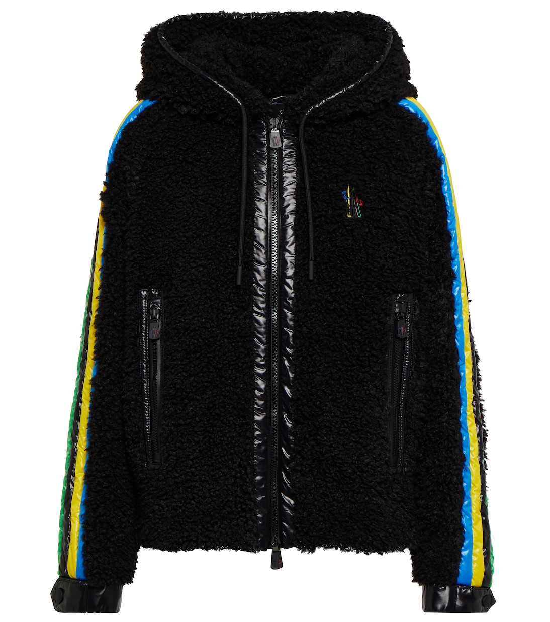 Logo striped faux fur jacket | Moncler Grenoble